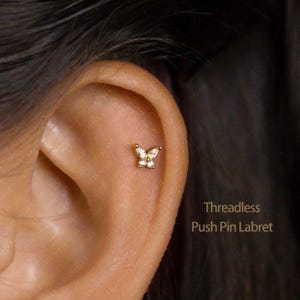 Petite boucle d'oreille sans filet à dos plat en pierre blanche, calibre 20,18,16, 5-10 mm, Unisexe, Acier chirurgical, SHEMISLI SS553