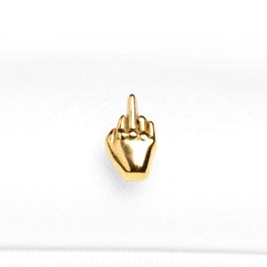 Middle Finger Stud, Threadless Flat Back Earring, Minimalist Style, A-SS1060