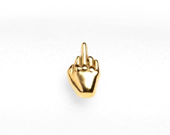 Middle Finger Stud, Threadless Flat Back Earring, Minimalist Style, A-SS1060