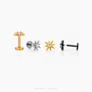 Tiny Star Threadless Flat Back Earring, 20,18,16ga, 5-10mm Unisex, Surgical Steel SHEMISLI SS902