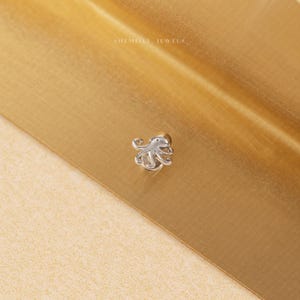 Octopus Stud, Threadless Flat Back Earring, Minimalist Style, A-SS576 image 8