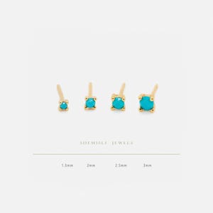 Turquoise Stud 1.5, 2, 2.5, 3mm Unisex, Gold, Silver SS223 SS090 SS185 SS091 Butterfly End, SS471 SS472 SS473 SS471 Screw Ball End (Type A)