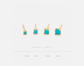 Turquoise Stud, Butterfly End or Screw Ball End Earring, Minimalist Style, A-SS223 SS090 SS185 SS091 SS471 SS472 SS473 SS471
