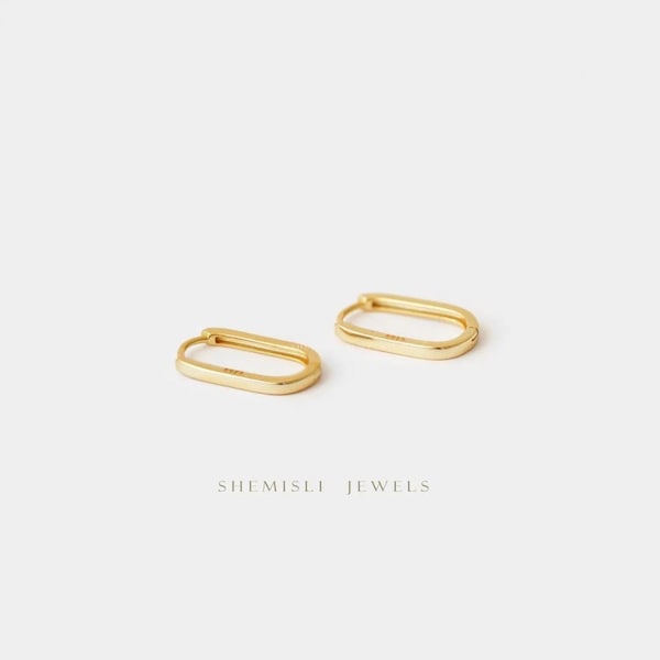 Pendiente de aro largo ovalado, estilo minimalista, A-SH209