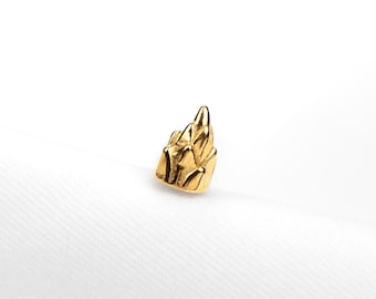 Clou d'oreille en écailles de dragon, boucle d'oreille sans filetage à dos plat, style minimaliste, A-SS1352