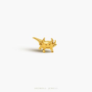 Tiny  Axolotl Threadless Flat Back Earring, 20,18,16ga, 5-10mm Unisex, Surgical Steel SHEMISLI SS1021
