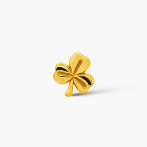 Shamrock Stud, Threadless Flat Back Earring, Minimalist Style, A-SS1094