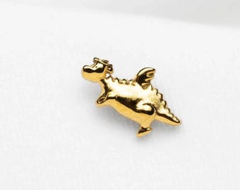 Flying Dragon Stud, Threadless Flat Back Earring, Minimalist Style, A-SS1008