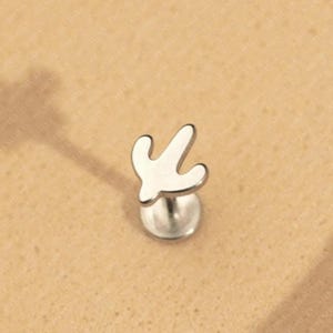 Cactus Stud, Threadless Flat Back Earring, Minimalist Style, A-SS918