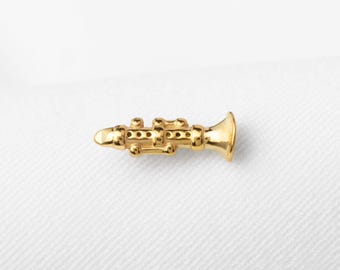Clarinet Musical Instrument Stud, Threadless Flat Back Earring, Minimalist Style, A-SS1844