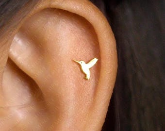 Hummingbird Stud, Butterfly End or Screw Ball End Earring, Minimalist Style, A-SS709 SS710