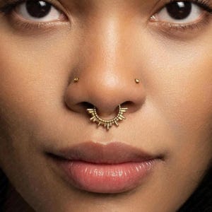 Halo Crown Nose Ring, Septum Hoop, Minimalist Style, A-SH696 SH697