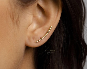 Long Bar Ear Climber, Stud Earring, Minimalist Style, A-SS084
