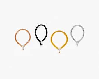 Teardrop Stone Nose Ring, Septum Hoop, Minimalist Style, A-SH214 SH215