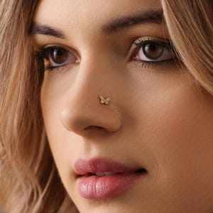 Petit clou de nez à dos plat sans filetage papillon, calibre 20,18,16, 5-10 mm unisexe, acier chirurgical SHEMISLI SS921