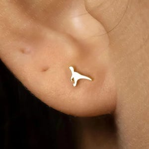 Raptor Dinosaur Stud, Butterfly End or Screw Ball End Earring, Minimalist Style, A-SS713 SS714