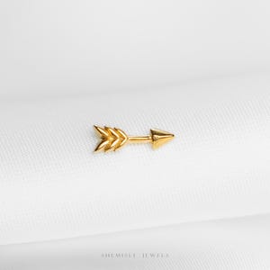 Tiny Arrow Threadless Flat Back Earring, 20,18,16ga, 5-10mm Unisex, Surgical Steel SHEMISLI SS1181