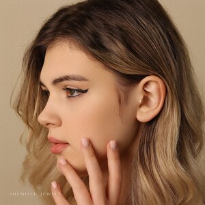 Rectangle Tragus Stud, Threadless Flat Back Earring, Minimalist Style, A-SS591 image 5