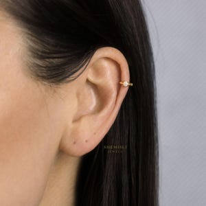 Petite boucle d'oreille hélicoïdale en pierre CZ, pierre blanche, émeraude, turquoise, opale, unisexe, or, argent SH616, SH626, SH636, SH646, SH656, SH666