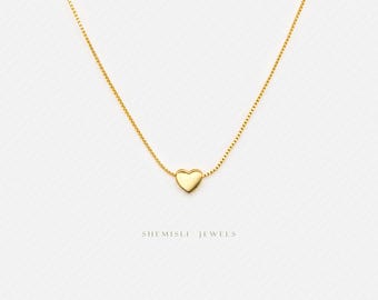 Tiny Heart Necklace, Everyday Jewelry, Minimalist Style, A-SN010