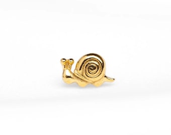Snail Stud, Threadless Flat Back Earring, Minimalist Style, A-SS1043