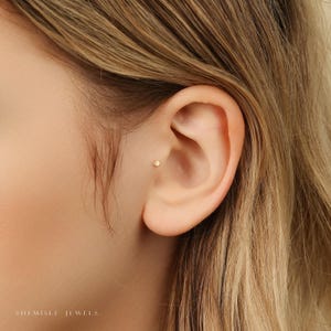 Clou Tragus à dos plat sans filetage Tiny Disc, calibre 20,18,16, 5-10 mm, Unisexe, Acier chirurgical, SHEMISLI SS540