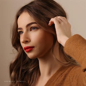 Ruby Stone Nose Stud, Threadless Flat Back, Minimalist Style, A-SS615 image 3