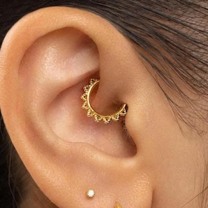 Sun Daith Hoop, Clicker Earring, Minimalist Style, A-SH680 SH681