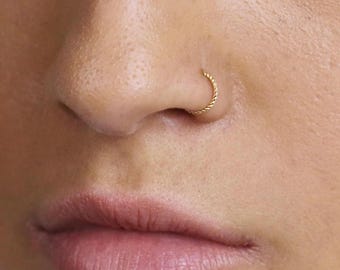 Thin Twisted Nose Ring, Septum Hoop, Minimalist Style, A-SH305 SH310