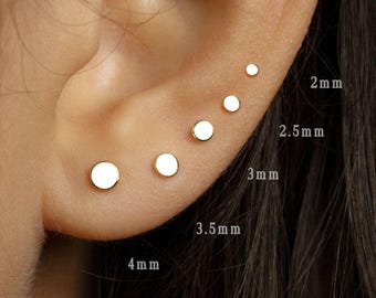 Tiny Disc Threadless Flat Back Earring, 20,18,16ga, 5-10mm, Unisex, Stainless Steel, SHEMISLI SS539, SS540, SS541, SS542, SS543