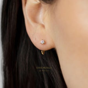 White Stone Ear Jacket, Clear Stone Unisex, Gold, Silver SHEMISLI SJ016  NOBKG