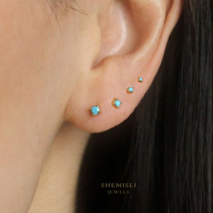 Turquoise Studs, 1.5, 2, 2.5, 3mm Gold, Silver SS223, SS090, SS185, SS091 Butterfly End, SS471, SS472, SS473, SS471 Screw Ball End Type A zdjęcie 4