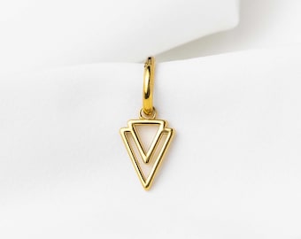 Triangle Spikes Pendant Hoop, Huggies Earring, Minimalist Style, A-SH789