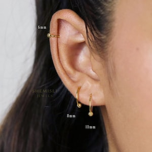 Simple Beaded Hoop, Huggies Earring, Minimalist Style, A-SH535 SH536 SH537 SH538 SH539 SH540