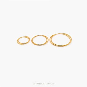 Large Thin Hoop, Light weight Huggies, Unisex, Gold, Silver SHEMISLI - SH268, SH152, SH269