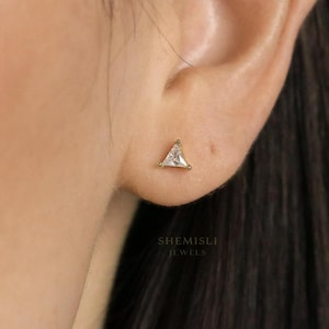 Gemstone Triangle Stud, Earring, Minimalist Style, A-SS191 SS192 SS238