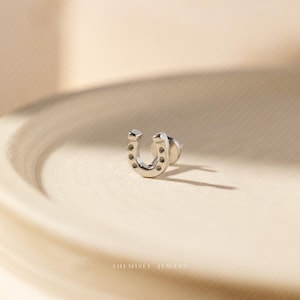 Petit clou tragus sans filetage à dos plat en fer à cheval, calibre 20,18,16, 5-10 mm unisexe, acier chirurgical SHEMISLI SS980