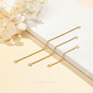 Curb Chain Earring Connector, Multiple Piercing Linker Attachment