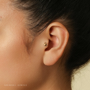 Tige Tragus à dos plat, sans filetage, petit crabe, calibre 20,18,16, 5-10 mm unisexe, acier chirurgical SHEMISLI SS732
