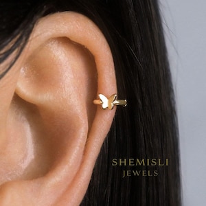 Petit cerceau de cartilage hélice papillon, unisexe, or, argent SHEMISLI - SH217 LR