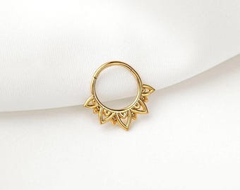 Lotus Nose Ring, Septum Hoop, Minimalist Style, A-SH692 SH693