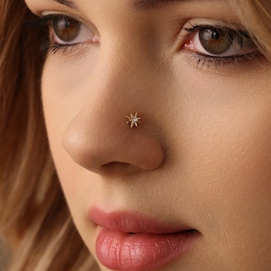 Clou de nez plat sans filetage Tiny Star, calibre 20,18,16, 5-10 mm unisexe, acier chirurgical SHEMISLI SS902