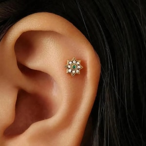 North Star Stone Stud, Butterfly End or Screw Ball End Earring, Minimalist Style, A-SS651 SS652