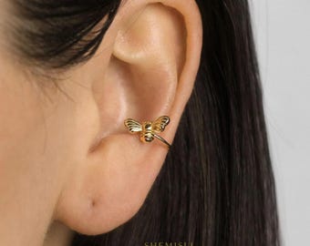 Bee Ear Cuff, Conch Earring, Minimalist Style, A-SF055
