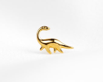 Plesiosaurs Looking Back Stud, Threadless Flat Back Earring, Minimalist Style, A-SS1318
