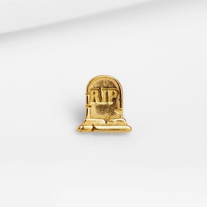 Grave RIP Stud, Threadless Flat Back Earring, Minimalist Style, A-SS1146