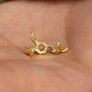 Petite boucle d'oreille sans filetage à dos plat, calibre 20,18,16, 5-10 mm unisexe, acier chirurgical SHEMISLI SS1263
