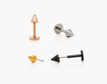 Spike Stud, Threadless Flat Back Earring, Minimalist Style, A-SS719