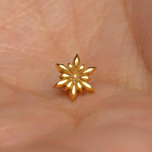 Snowflake Stud, Threadless Flat Back Earring, Minimalist Style, A-SS1269