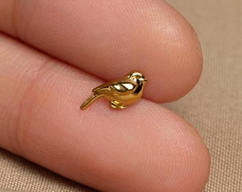 Clou d'oreille moineau, boucle d'oreille sans filetage à dos plat, style minimaliste, A-SS1382